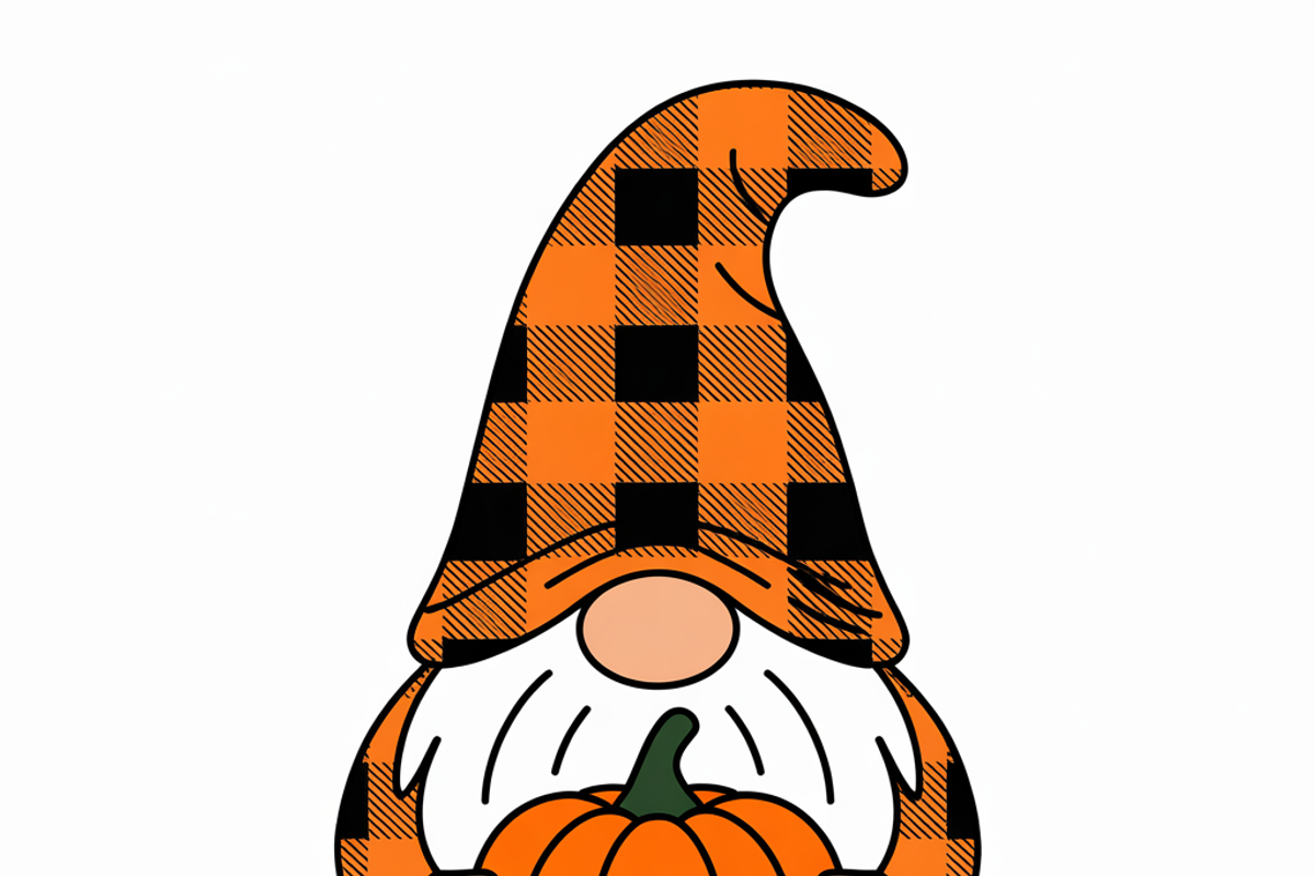 Halloween gnome with a pumpkin, an Illustration by Amazin_art (Photo 2 of 6)
