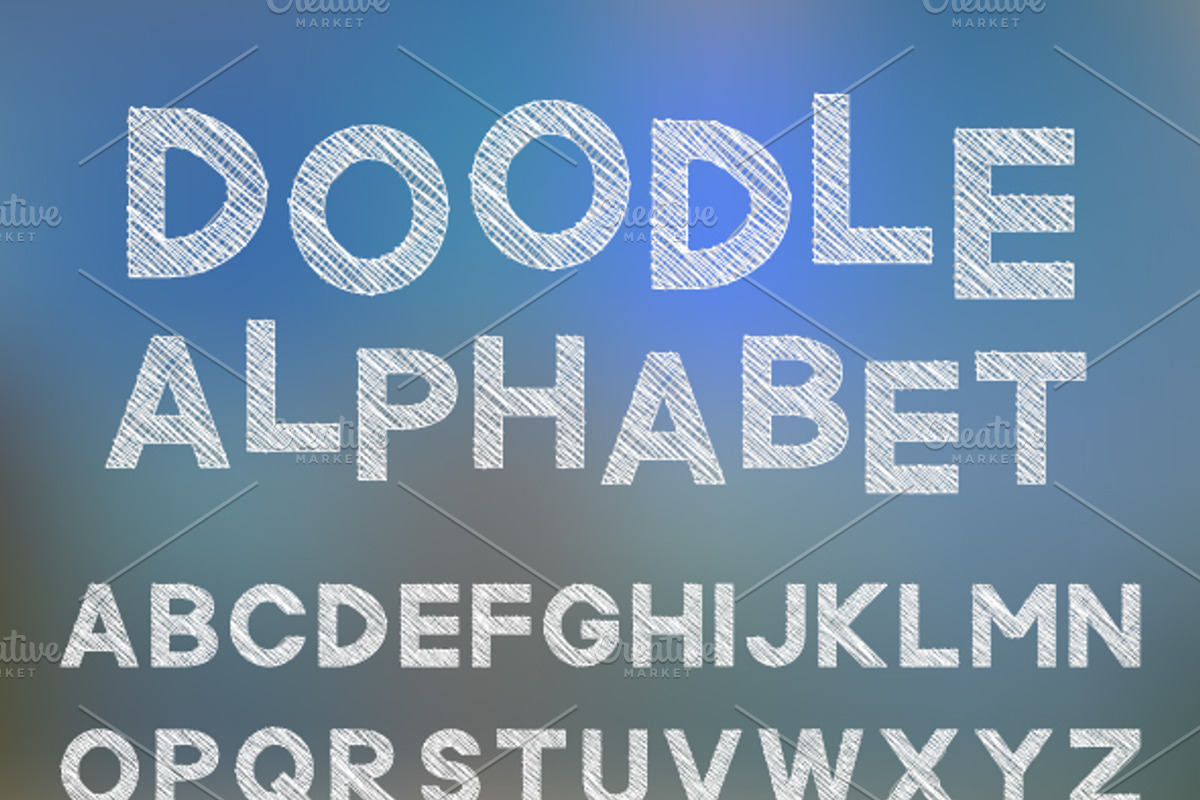 Decorative doodle alphabet