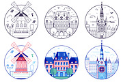 Paris Travel Icons and Patches, an Object Illustration by Alex Krugli (Thumbnail 4 of 5)