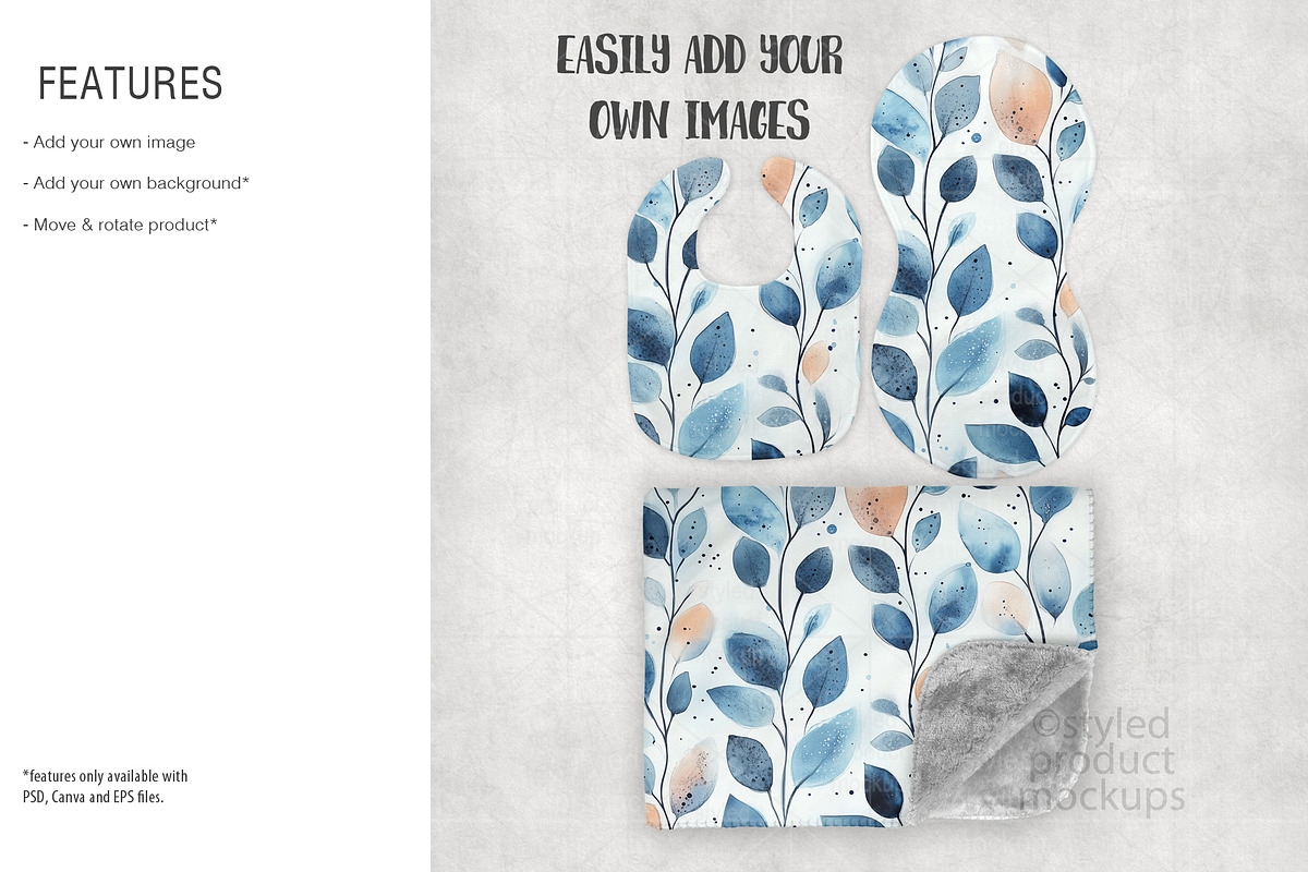 Baby Gift Set Mockup Bundle, a Merchandise Mockup by StyledProductMockups (Photo 2 of 9)