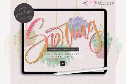 Procreate Spring Floral and Leaf Set