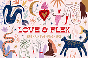Love and Flex Bundle, an Animal Illustration by Annie Konst (Thumbnail 1 of 20)