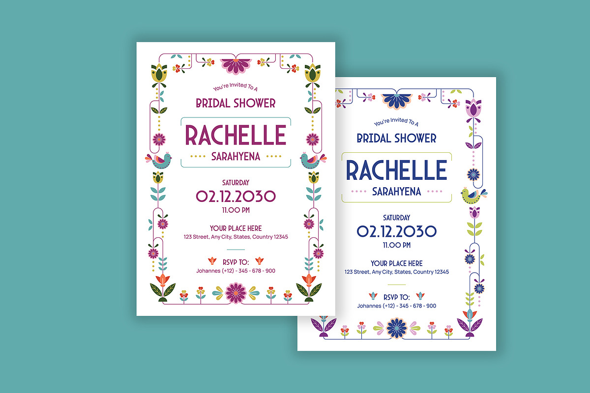 Floral Bridal Shower Invitation, an Invitation Template by Neermana (Photo 4 of 4)