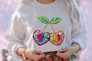 Faux Yarn Valentine Cherry Hearts Pn, an Illustration by designcity5 (Thumbnail 6 of 8)