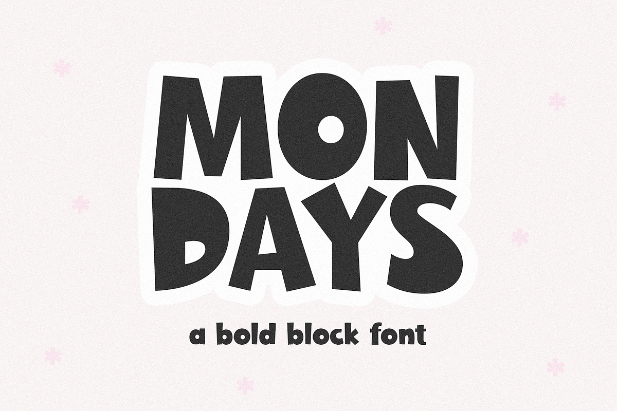 Mondays | Cute Block Font, a Sans Serif Font by KA Designs (Photo 1 of 10)
