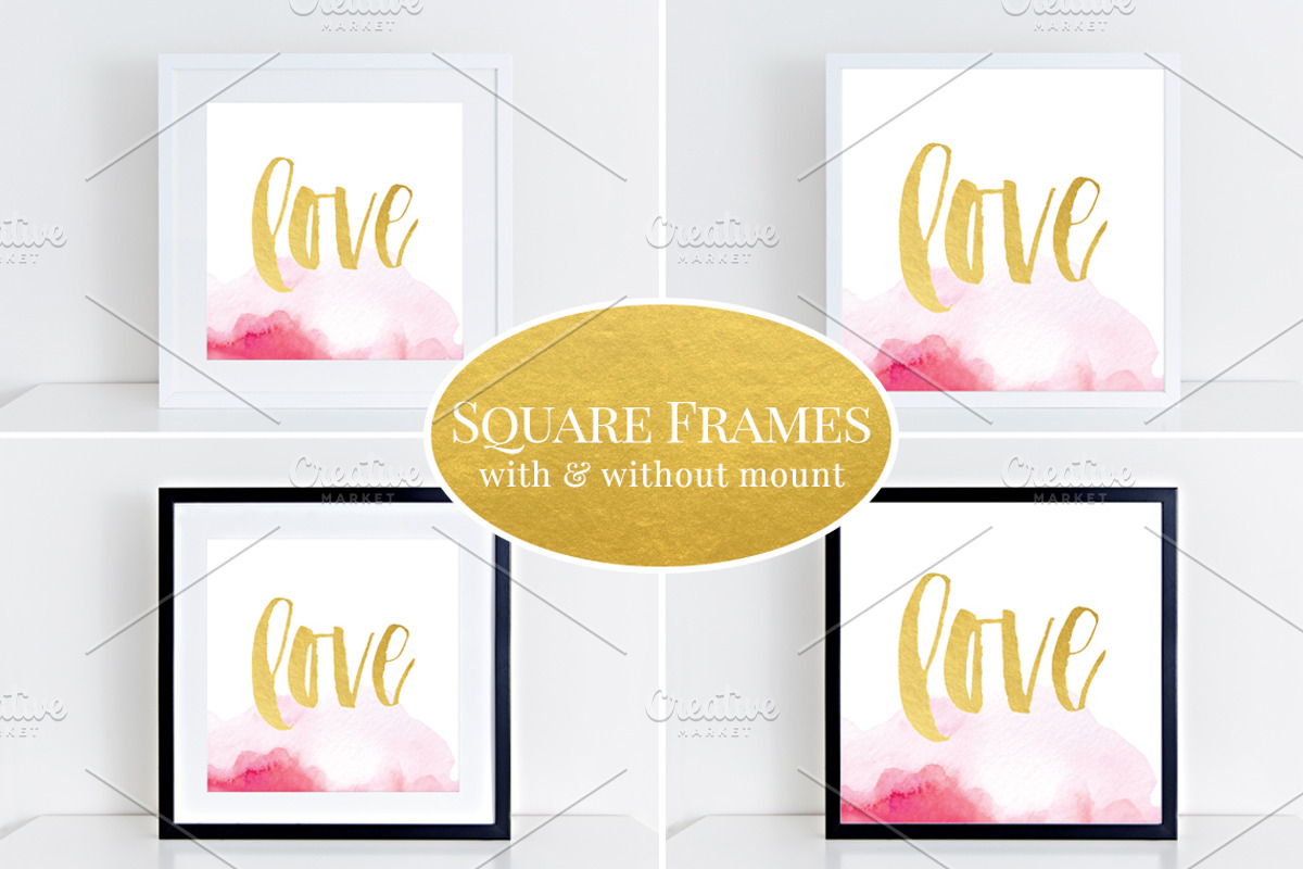 Square Frames Mockup Bundle (55) b&w, a Print Template by BrownLeopard (Photo 2 of 6)
