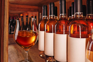 Sweet dessert red or rose wine, a Food & Drink Photo by Volff