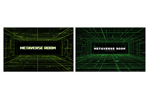 Hud grid room. 3d digital metaverse, a Technology Illustration by Stock-Smart-Start