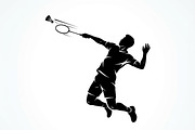 60 Badminton Player Smash Silhouette, a Person Illustration by Amazin_art (Thumbnail 15 of 26)