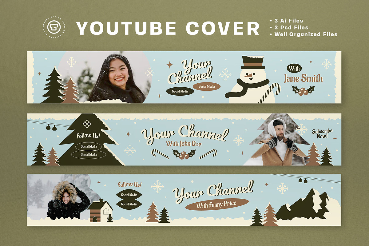 Flat Design Winter YouTube Cover, a Social Media Template by graphicook (Photo 2 of 3)