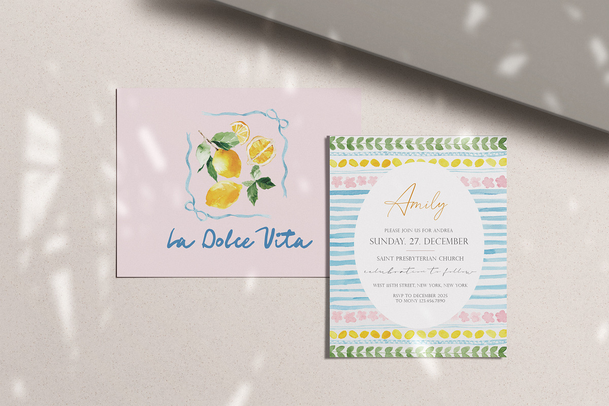 Watercolor Clipart - LA DOLCE VITA, a Decorative Illustration by Beigetime (Photo 6 of 13)