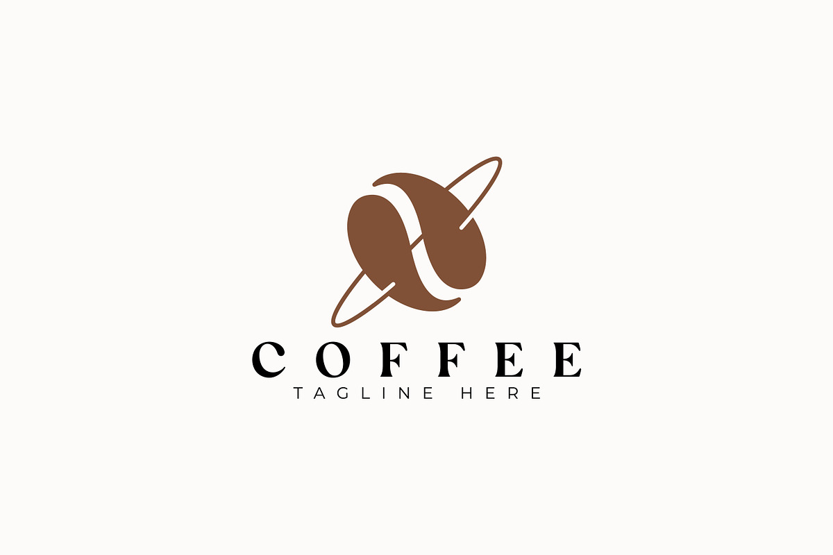Coffee Bean Orbital Planet Logo, a Branding & Logo Template by Signatoro