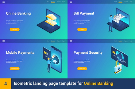 Isometric landing page template