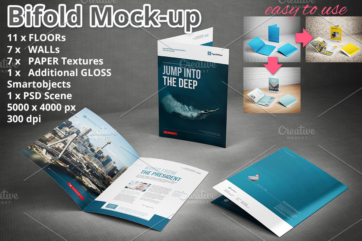Bifold Brochure Mockup, a Print Template by MockUps Gallery (Photo 1 of 5)