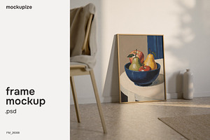 5x7 Leaning Frame Mockup Living
