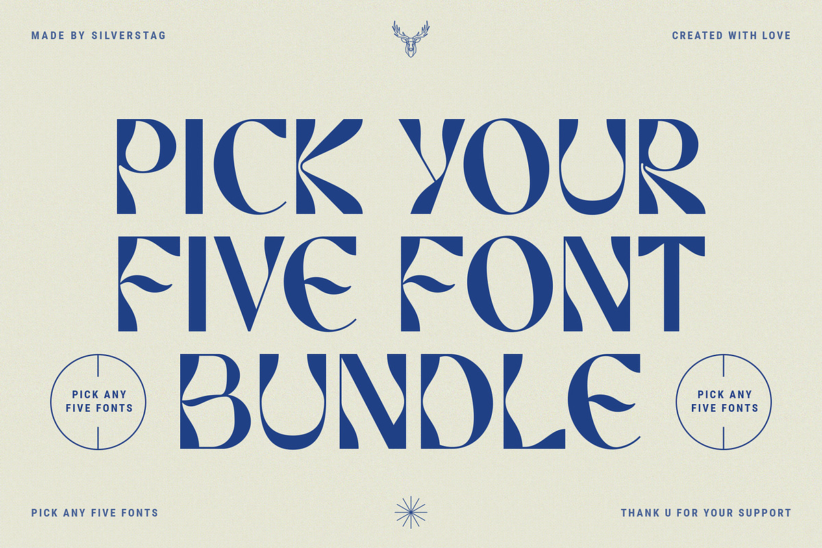 Pick Your Own Five Font Bundle, a Font by SilverStag Type Foundry
