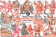 Christmas Santa Claus Clipart, an Illustration by Canvas Craft (Thumbnail 1 of 8)