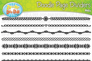Doodle Page Divider Clipart Set 1