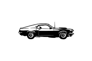 Classic Sport Car, Muscle car, an Object Illustration by Digital-Clipart