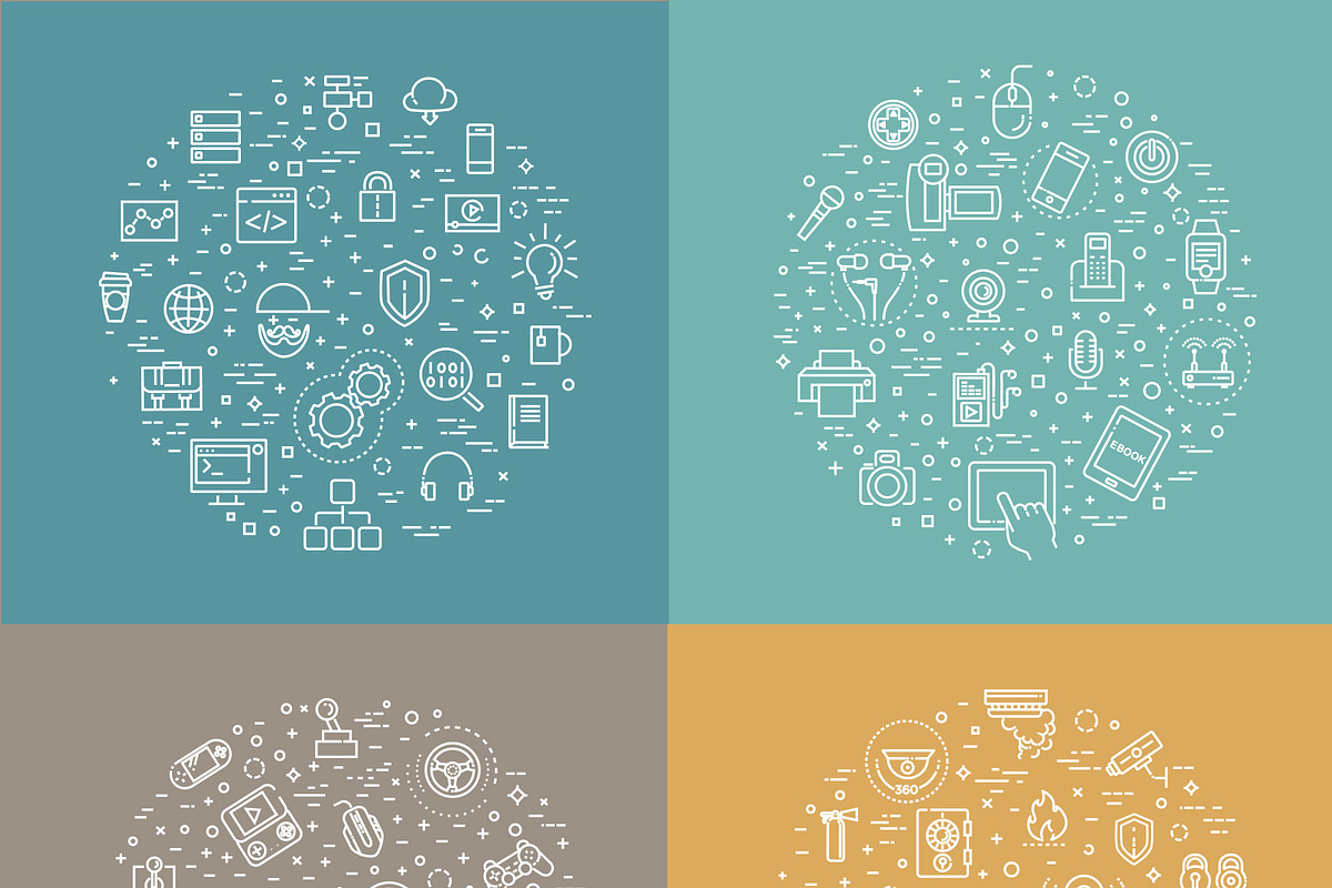 Technologies concepts, icons set, an Outline Icon by Tettygreen (Photo 3 of 10)