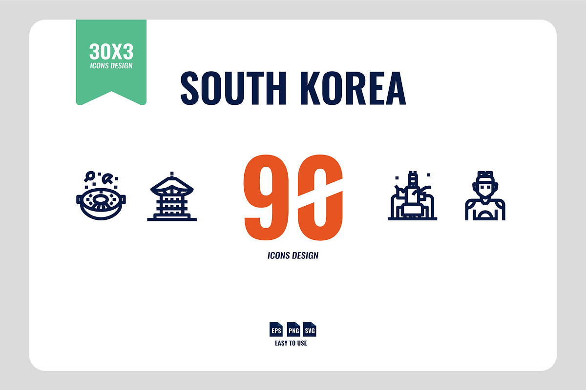 South Korea 90 Icons, a Duotone Icon by Foxyard studio (Photo 1 of 4)