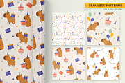 Capybara Birthday Clipart, an Animal Illustration by Irina Ostapenko (Thumbnail 3 of 8)