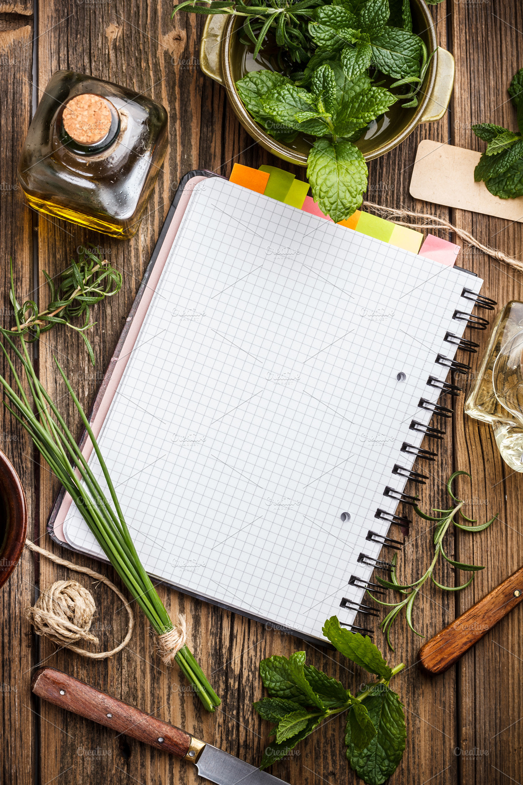 Open Notebook With Herbs