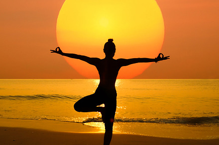 Yoga pose containing yoga, thailand, and ocean, a Health & Medical Photo by coffeelover