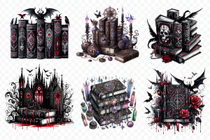 Gothic Fantasy Books Clipart