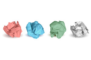 Multicolor garbage paper balls, an Illustration by Frogella