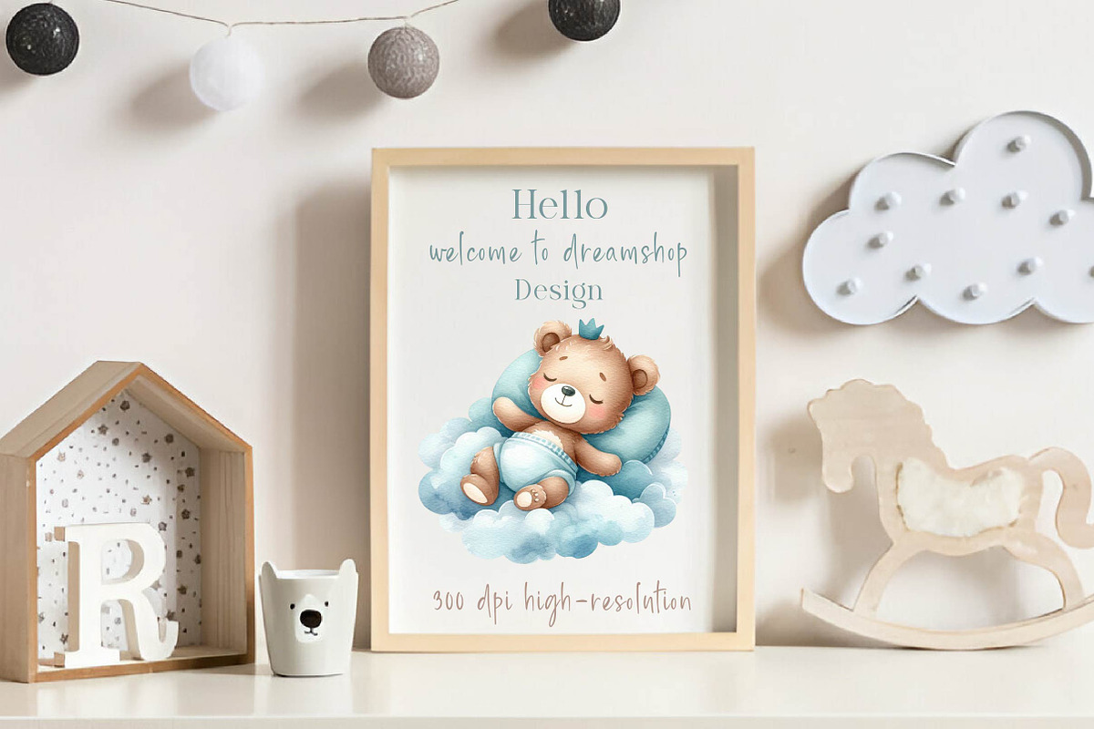 Watercolor Teddy bear clipart, an Illustration by CreationArt (Photo 3 of 7)