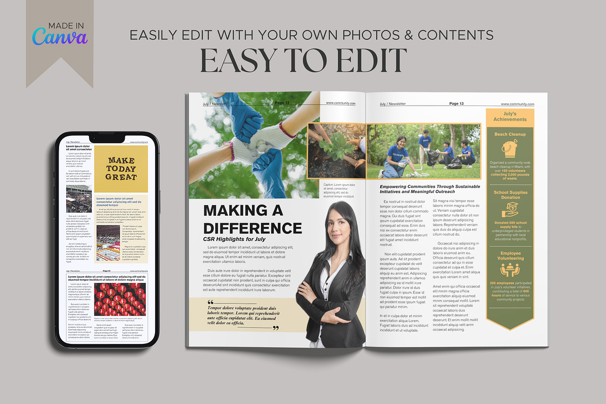 All-Purpose Newsletter Template, a Magazine Template by Oshin Design (Photo 2 of 8)