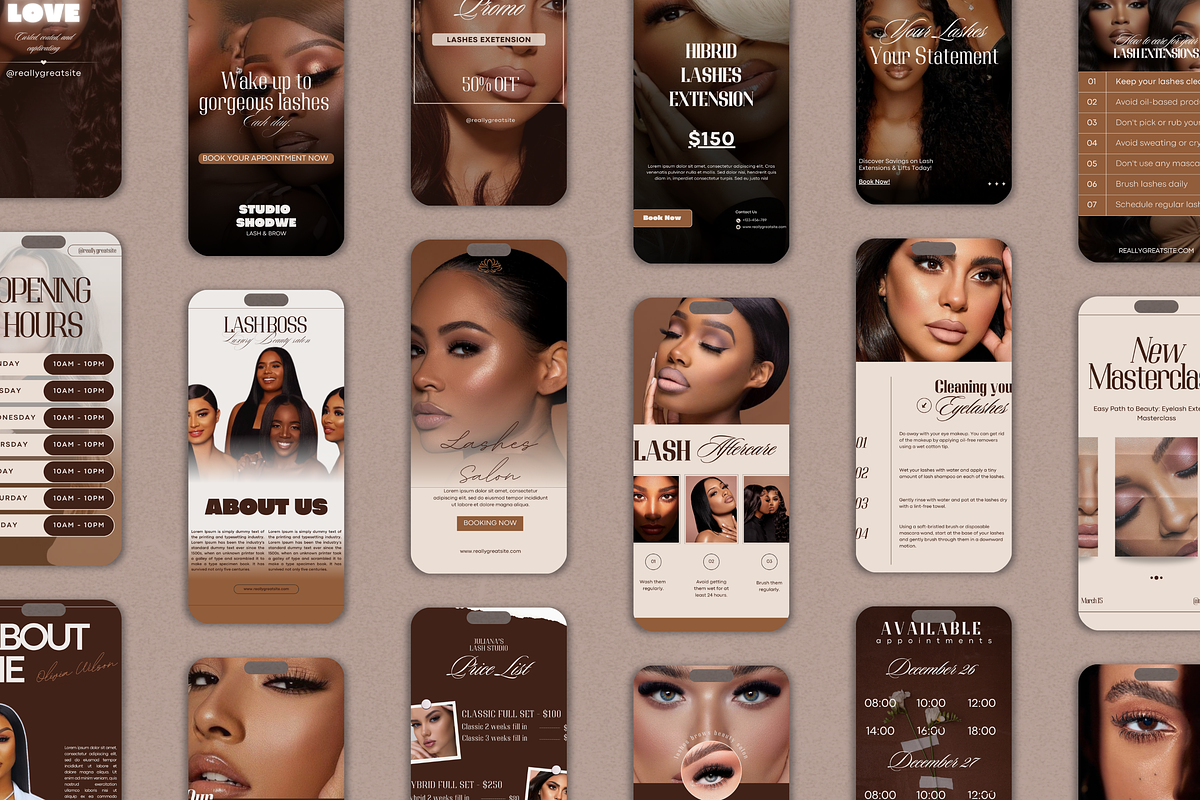 Brown Lash artist Instagram Template, a Social Media Template by My Template Studio (Photo 7 of 18)