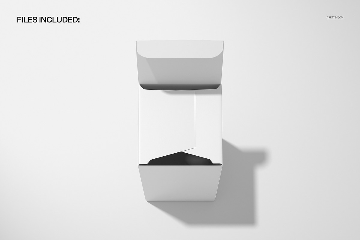 Top View of Open Carton Box Mockup, a Packaging Mockup by creatsy5