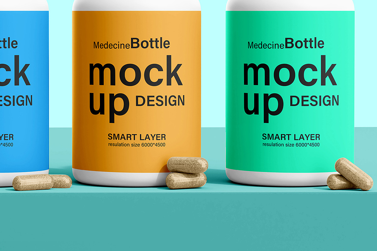 Supplement Bottle Mockup Bundle, a Packaging Mockup by pixelmock (Photo 28 of 35)