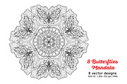 8 Butterflies Mandala, a Decorative Illustration by Elen-Lane (Thumbnail 5 of 5)