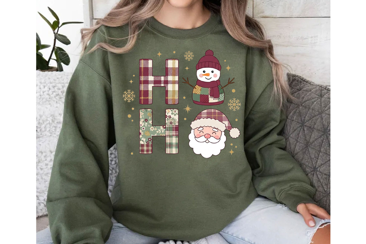 Retro Ho Ho Christmas Shirt, a Seasonal Illustration by DreamCafeArt (Photo 7 of 7)
