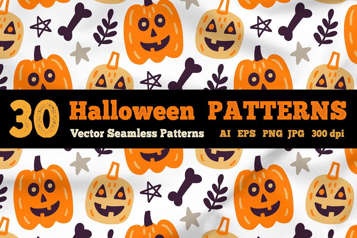 Halloween Funny Patterns Pack, a Pattern Graphic by Katrinelly (Photo 8 of 13)