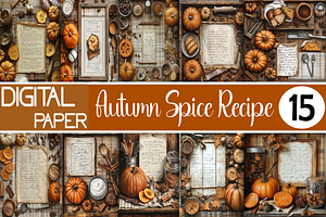 Autumn Spice Recipe Card, a Background Graphic by Printable Treasure