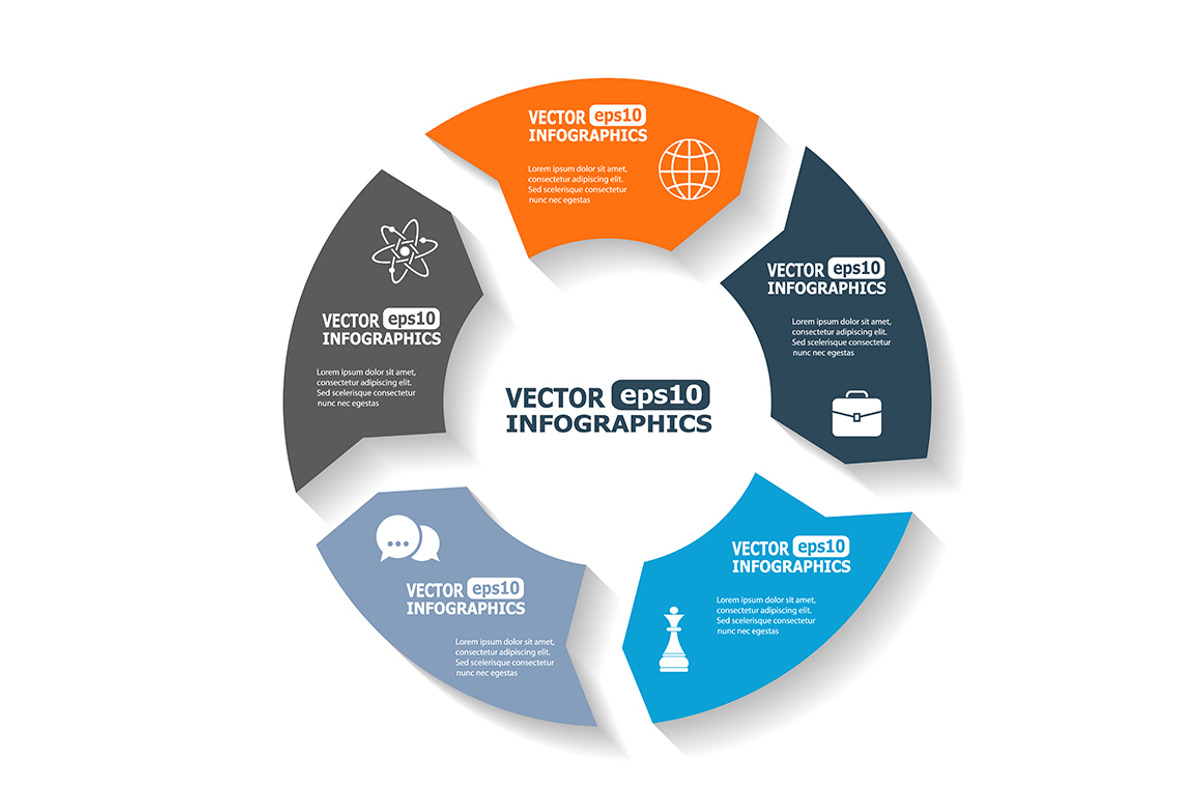 Modern circle infographics for e-bus, a Templates & Theme by L_amica