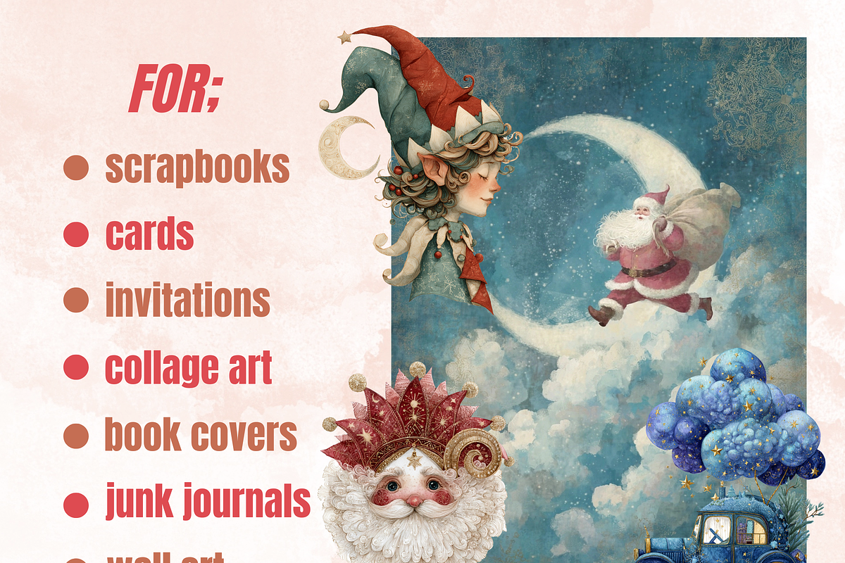 Celestial Christmas Collage Bundle, an Object Graphic by GiraffeCreative (Photo 6 of 9)