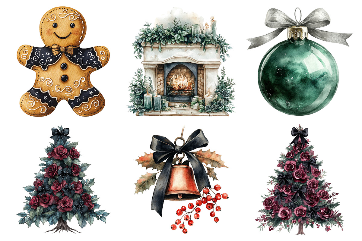 Dark Coquette Noel Clipart, an Illustration by Daily.Designs (Photo 3 of 5)