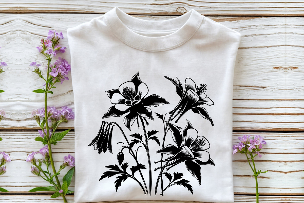 Spring Crimson Columbine Flowers SVG, an Illustration by Rose Art (Photo 3 of 5)