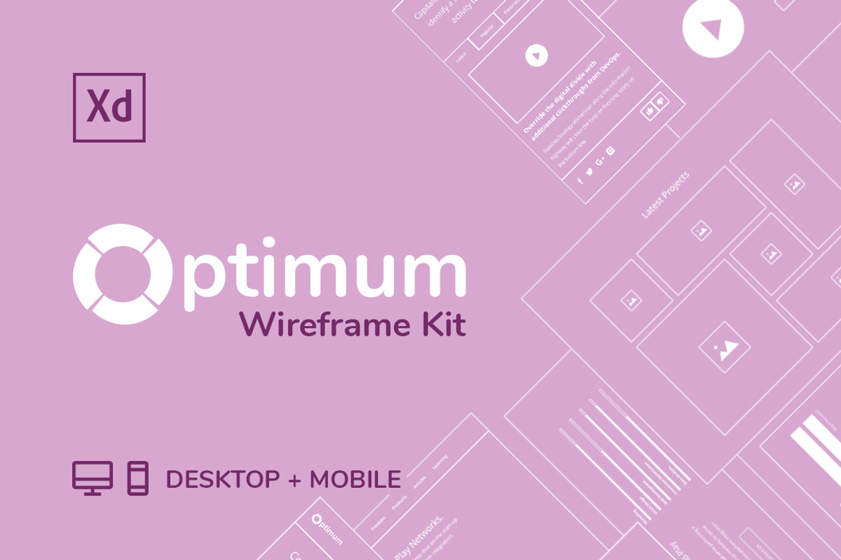 Optimum Wireframe Kit, a Wireframe Template by Kevin H. Design (Photo 1 of 7)