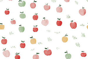 Seamless pattern, watercolor apples creating a seamless pattern,, a Pattern Graphic by Studio ANNA