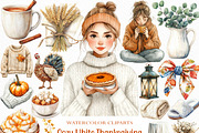 Cozy White Thanksgiving Clipart, an Illustration by Craft Nest (Thumbnail 1 of 6)