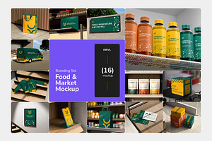 Food & Market Branding Mockup Set