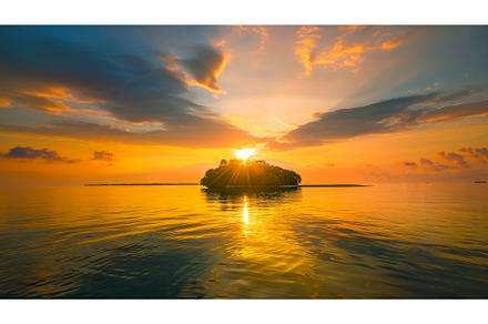 A Small Island in the Middle of a, a Nature Photo by Goinyk