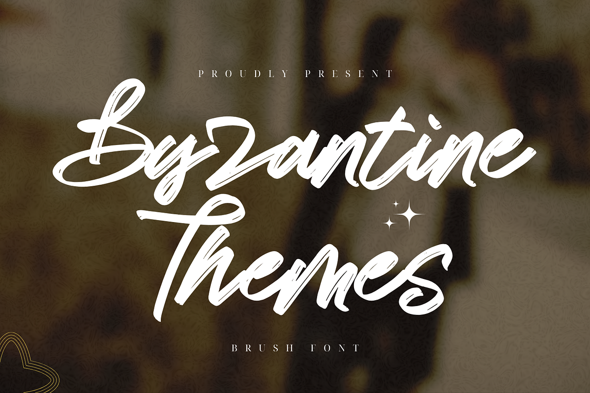 Byzantine Themes Brush Font, a Script Font by 177Studio (Photo 1 of 7)