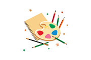 Globe & Art Tools Clipart Set, an Object Graphic by yasushie (Thumbnail 4 of 16)